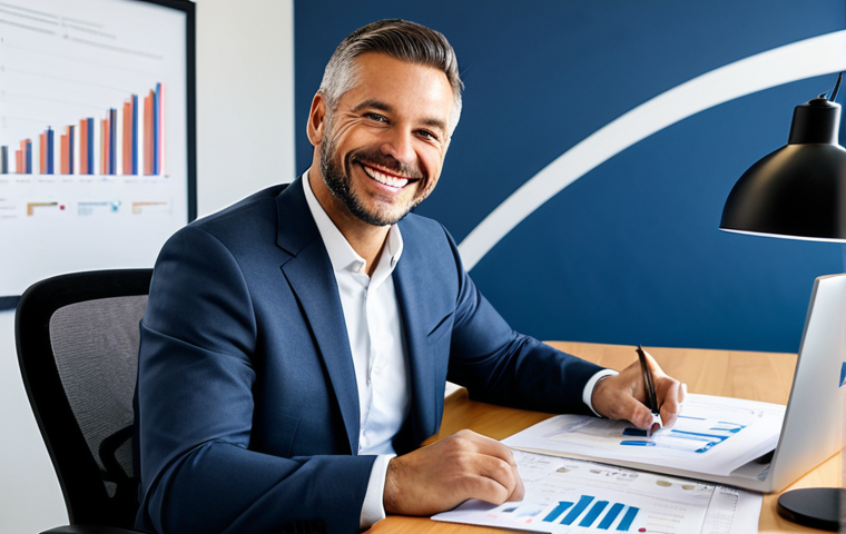 **
"A professional financial advisor in a modest business suit, sitting at a desk in a bright, modern office, reviewing mortgage documents with a friendly smile. The scene includes charts and graphs in the background, emphasizing financial growth. Fully clothed, appropriate attire, safe for work, perfect anatomy, natural proportions, professional photography, high quality, family-friendly."
**