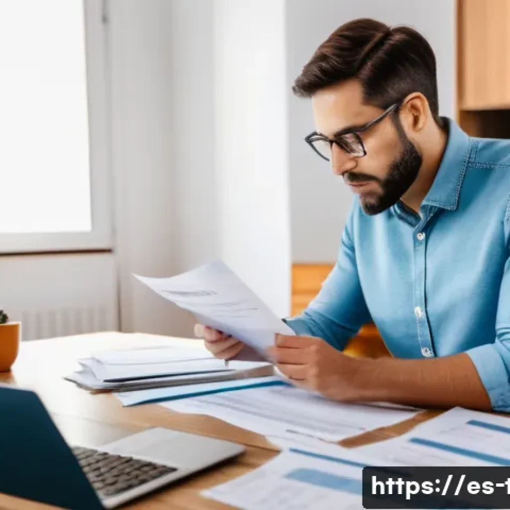 주택임대소득 비과세 조건 - A professional Spanish landlord reviewing formal rental contracts and digital receipts in a modern h...